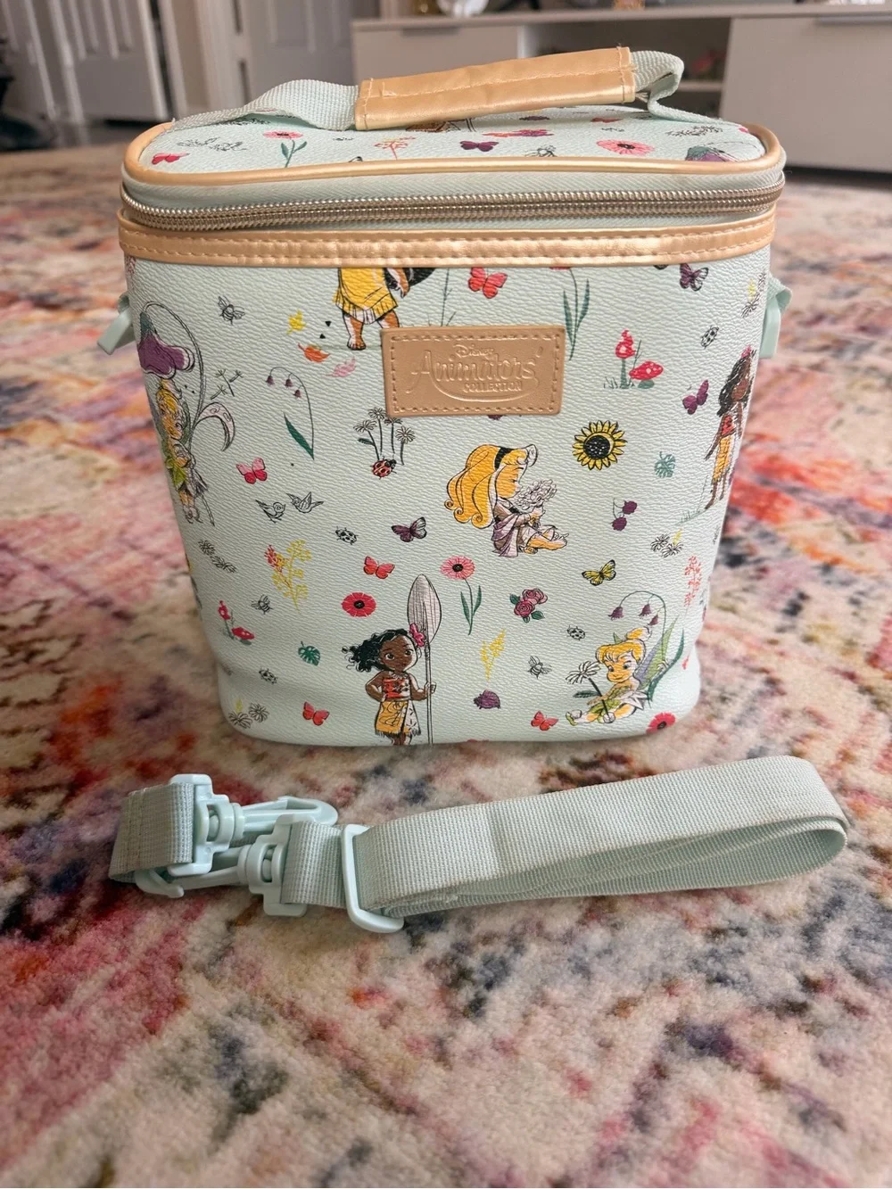 Disney Mint Floral Character Insulated Lunch Bag with Removable Strap